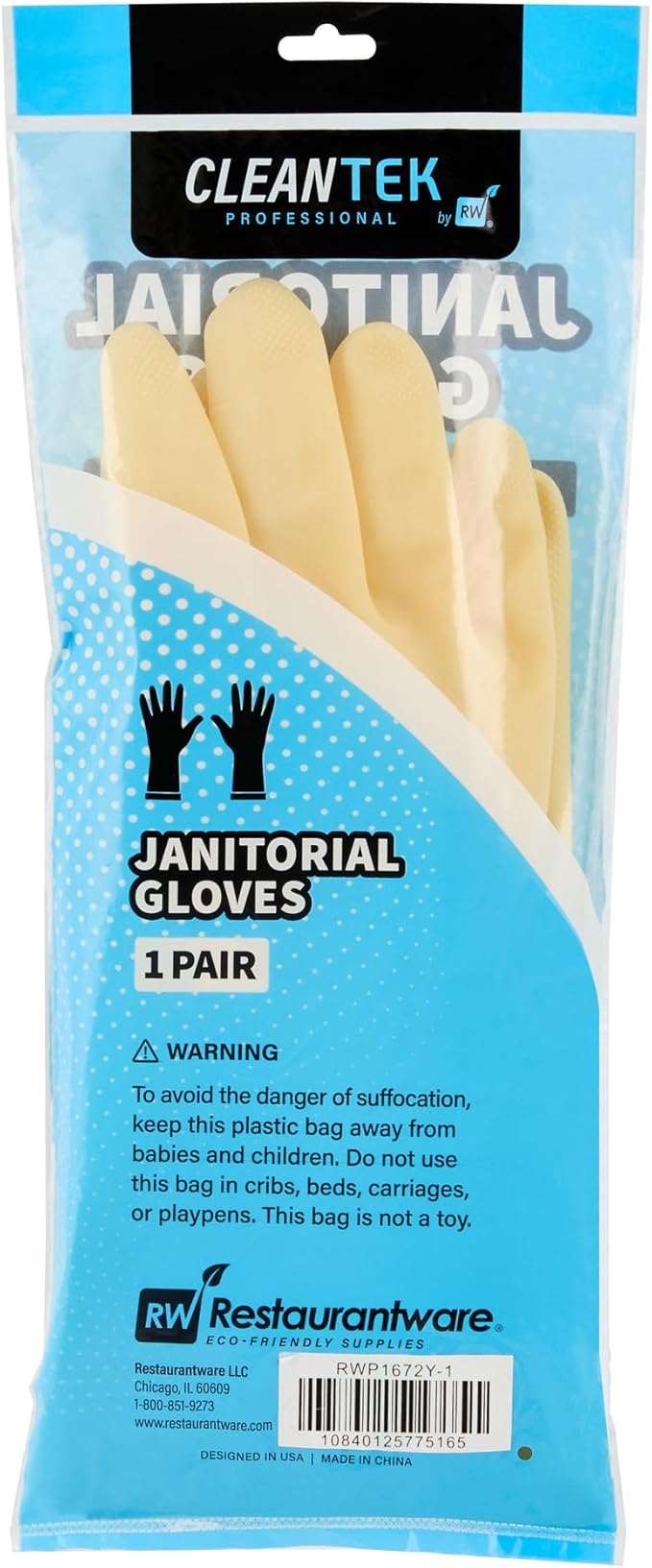 Restaurantware Latex Gloves 10 Count 13 Inch Extra Large Textured Grip Disposable Gloves for Kitchen Safety, 22-Mil Thickness and Long Cuff Yellow Rubber Gloves for Food Preparation and Cleaning