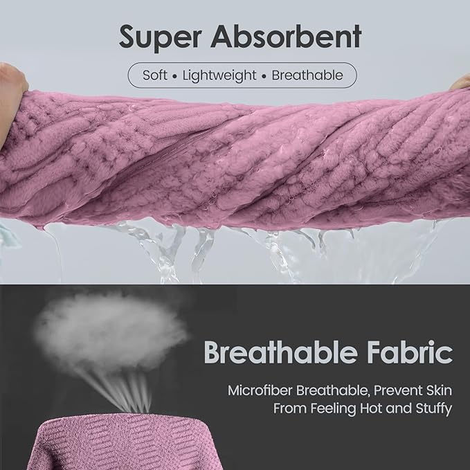 Microfiber Bath Towels, Large Bathroom Towel 2 Pack (30" x 60"), Oversized, Soft, Super Absorbent and Fast Drying, Multipurpose Use for Sport, Fitness, Yoga, Diamond Cross Grid Purple