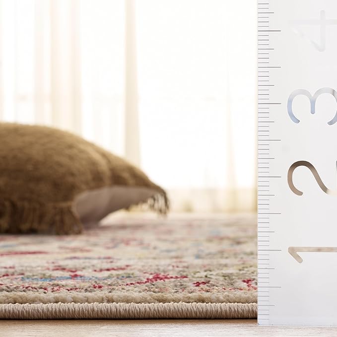 SAFAVIEH Kashan Collection Area Rug - 9' x 12'6", Beige & Taupe, Traditional Oriental Design, Non-Shedding & Easy Care, Ideal for High Traffic Areas in Living Room, Bedroom (KSN303K)