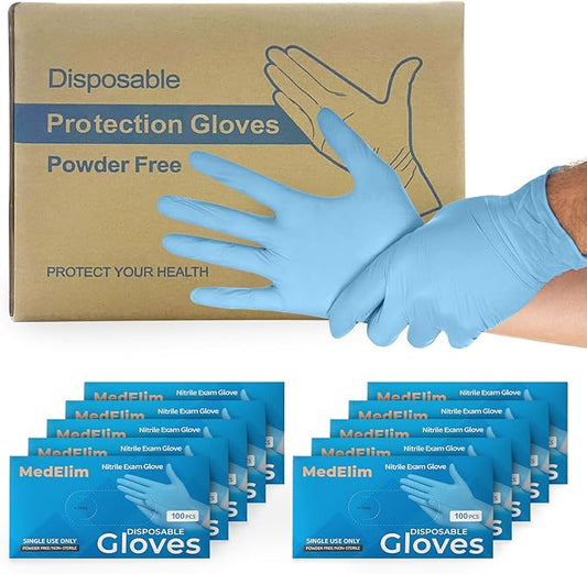 Nitrile Medical Exam Gloves: Powder-Free, Non-Sterile, 5 mil Disposable Glove, Blue