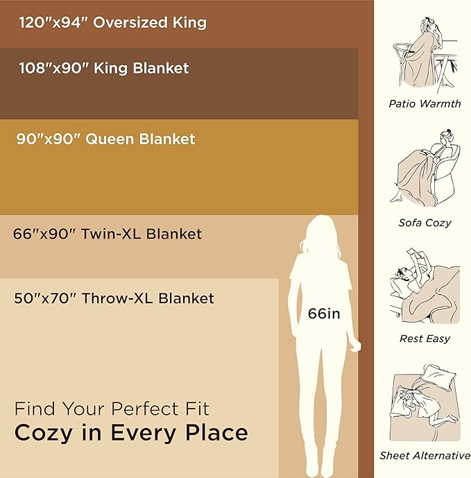 Bedsure GentleSoft 100% Cotton Blanket King Size for Bed - Breathable and Lightweight, Soft Cozy Textured Herringbone Woven Blanket for Summer, Cream, 108x90 inches