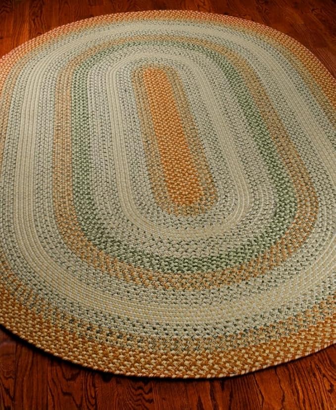 SAFAVIEH Washable Rug Outdoor Braided Collection - 6' x 8' Oval, Rust & Multi, Handmade & Reversible, Non-Shedding & Easy to Clean, Ideal for Patio, Backyard, Mudroom (BRD303A)