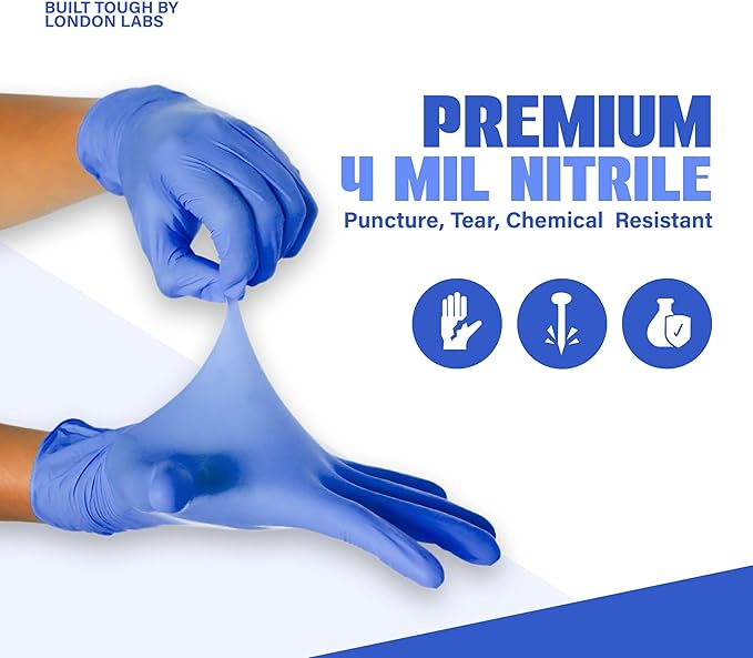 Synsafe 4 Mil - Purple Nitrile Exam Gloves –Disposable Latex Free & Powder Free – Extra Strong, Rubber Gloves