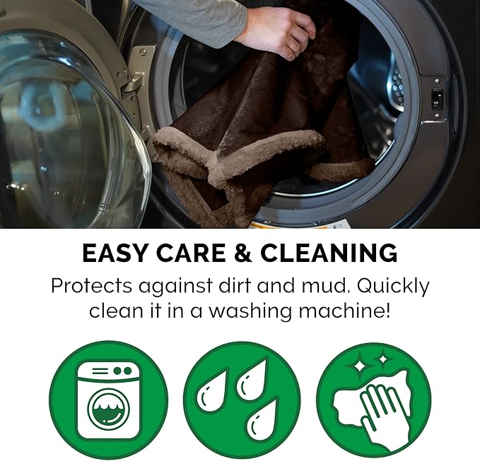 Furhaven Waterproof & Self-Warming Throw Blanket for Dogs & Indoor Cats, Washable & Reflects Body Heat - Soft-Edged Terry & Sherpa Dog Blanket - Espresso, Small