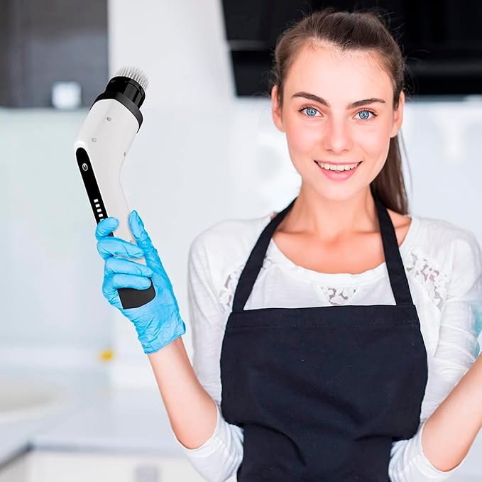 7-in-1 Electric Bathroom Scrubbing Brush, 2500 mAh. Pack of 12 Telescopic Bathtub Scrubber with Long Handle. Electric Bathtub Scrubber. Portable Power Brush for Cleaning Bathroom, Kitchen, Car