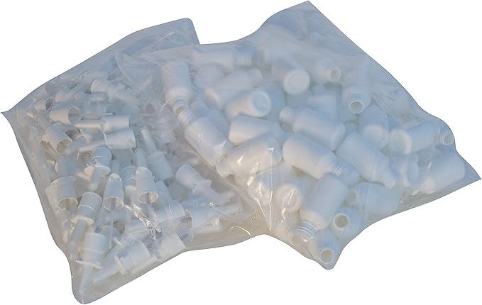 Snoot! 100-Pack 1 oz Nasal Spray Bottle Mist Sprayer - Empty Refillable White Plastic Spray Bottles - Reusable Nose Sprayer for Nasal Medications