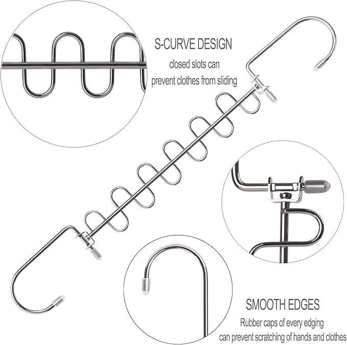 GEFTOL Metal Space Saving Hangers 12 Slots New Version Hanger Magic Cascading Hanger Closet Wardrobe Clothes Organizer(20 Pack)