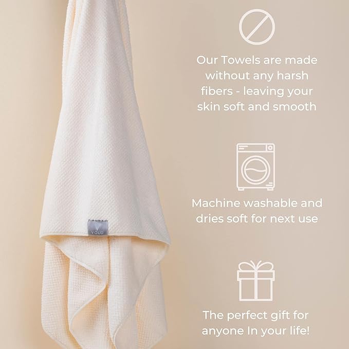 Hero Salt White Body Towel — Luxury Bath Towel — Ultra Soft, Super Absorbent, Quick Drying Nanoweave Fabric — Spa Towels for Bathroom — Extra Large Post Shower Wrap — Gentle on Skin — Microfiber