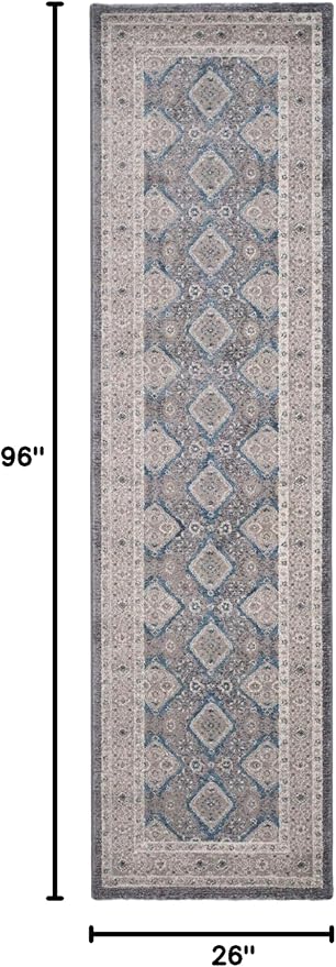 SAFAVIEH Sofia Collection Runner Rug - 2'2" x 8', Light Grey & Beige, Vintage Oriental Distressed Design, Non-Shedding & Easy Care, Ideal for High Traffic Areas in Living Room, Bedroom (SOF366B)