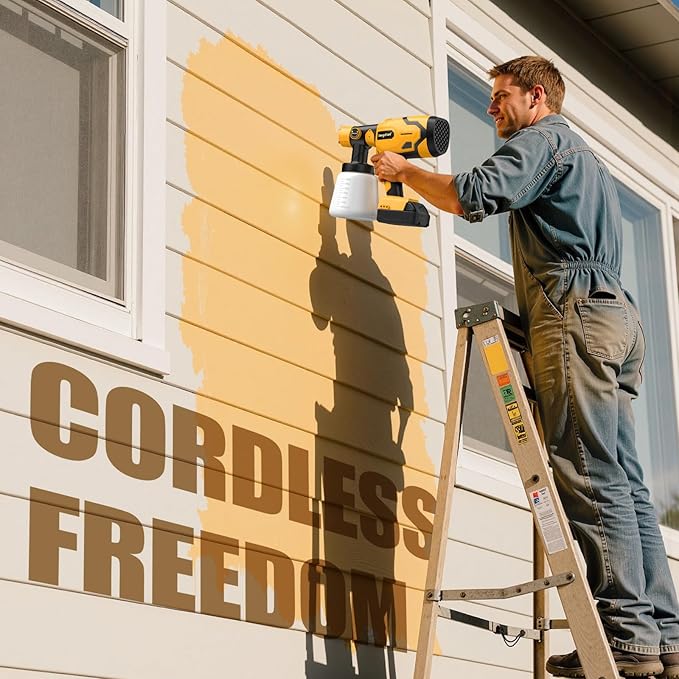Cordless Paint Sprayer for Dewalt 20V Battery, 600W Brushless Paint Sprayer with 1000LM Container, Sprayer Gun for DIY, Furniture, House Painting, Home Interior and Exterior(No Battery Included)