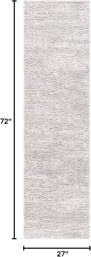 SAFAVIEH Berber Shag Collection Runner Rug - 2' x 6', Grey & Ivory, Modern Design, Non-Shedding & Easy Care, 1.2-inch Thick, Ideal for The Living Room, Bedroom, Dining Room (BER563G-26)