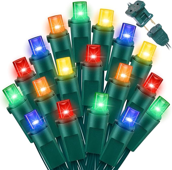 LAMPHOME Multi-Colored Christmas Mini String Lights, 150LED Waterproof Colorful Fairy Lights Plug in,Connectable Christmas Tree Lights for Indoor Outdoor Home Bedroom Xmas Party Garden Yard Deco