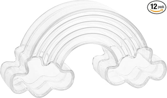 Hammont Rainbow Shaped Acrylic Candy Boxes - 12 Pack - 3.62"x1.96"x0.98" - Perfect for Weddings, Birthdays, Party Favors and Gifts | Designer Cute Clear Lucite Plastic Treat Containers