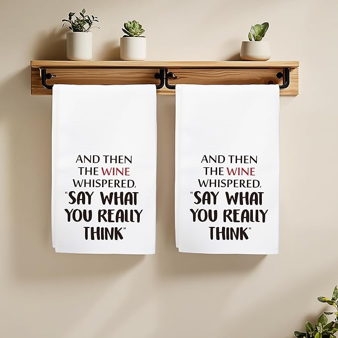 Funny Wine Lovers Kitchen Towels Gifts, Wine Lovers Hand Towels Decoration for Bathroom (16x24 inches)
