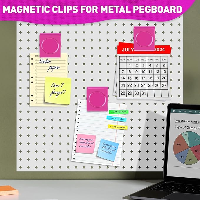 Grtard Strong Magnetic Clips, 2.2 Inch Extra Large Magnetic Clips Heavy Duty, 8Pack Magnet Clip for Fridge, Clip Magnets for Refrigerator, Whiteboard, Classroom, Kitchen, Office Organizer (Pink)