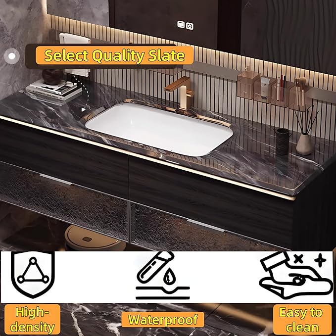 40in Luxury Bathroom Vanities - Bathroom Vanity with Sink, Wall-Mounted Storage with 2 Large Side Cabinets Intelligent Defogging & Led Lights | Multi-Layer Solid Wood