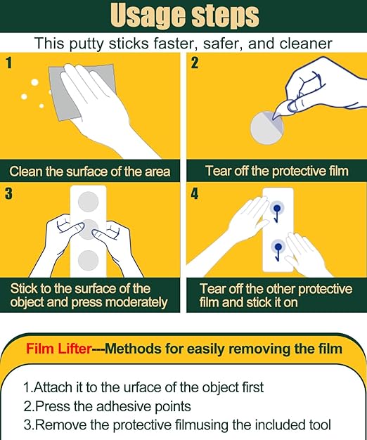 0.8 "&1.18" Glue Clear Dots Double Sided Removable, Poster Sticky Tack for Walls No Damage, Mounting Putty for Hanging Pictures, Dashboard Accessories, Home Crafts, 120 Pcs
