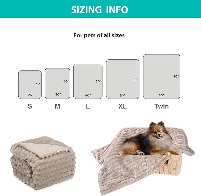 Waterproof Dog Blanket, Soft Fleece Blanket for Couch Protector, Reversible Pet Blankets Furniture Protector Cover for Small Medium Large Dogs Cats (Line, 50"x60")