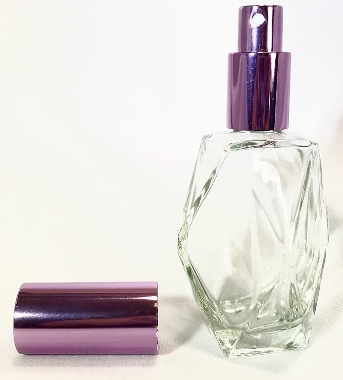 The Parfumerie Clear Glass Diamond 60 ml. Spray Perfume Bottle. Fine Mist Perfume Cologne Atomizer for Essential Oil Aromatherapy Perfume Cologne Refillable (2 oz. 12 Bottles, Purple)