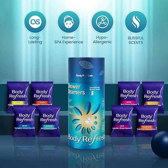 Shower Steamers Aromatherapy 8 Pack - Birthday Gifts for Men Him, Easter Basket Stuffers, Shower Bombs with Natural Esseential Oils for Home Spa Relaxation, Stress Relief, Self Care