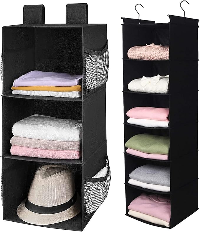 MAX Houser Hanging Closet Organizer, Hanging Sweater Organizer,Foldable Hanging Shelves for Closet