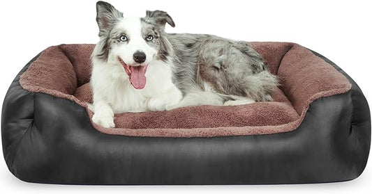 Dog Bed for Large Dogs, XL Dog Bed Soft Calming Pet Bed Washable, Comfortable and Breathable Pet Sofa with Nonskid Bottom, Black
