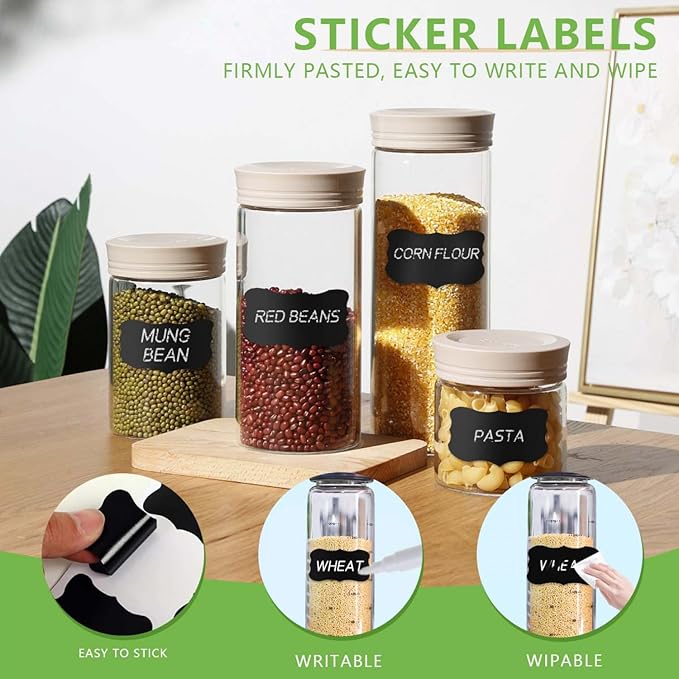 SenseYo 64 Pack Clip On Basket Labels Tag for Storage Bins with Chalk Markers for Storage Basket Holder (Black)