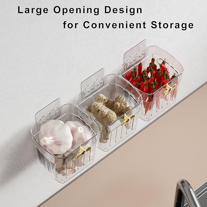2 Pack Adhesive Cabinet Door Organizer, Compact Kitchen Under Sink Organizer, Clear Small Storage Container for Pantry Shelves, Wall Mounted Bathroom Shower Caddy Hanging Closet Organizer