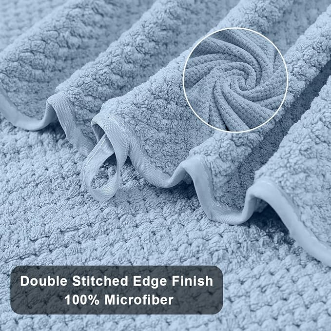 Extra Large Bath Towels Set 35x70 Inches - Blue Luxury 600 GSM Oversized Bath Sheet Towel,Ultra Soft Microfiber - Quick Dry,Highly Absorbent Shower Towels Spa Hotel Bathroom Towel Set (4-Pack)