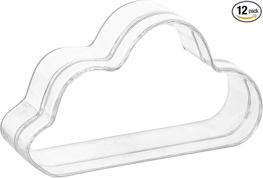 Hammont Cloud Shaped Acrylic Candy Boxes - 12 Pack - 3.07"x1.77"x0.98" - Perfect for Weddings, Birthdays, Party Favors and Gifts | Designer Cute Clear Lucite Plastic Treat Containers