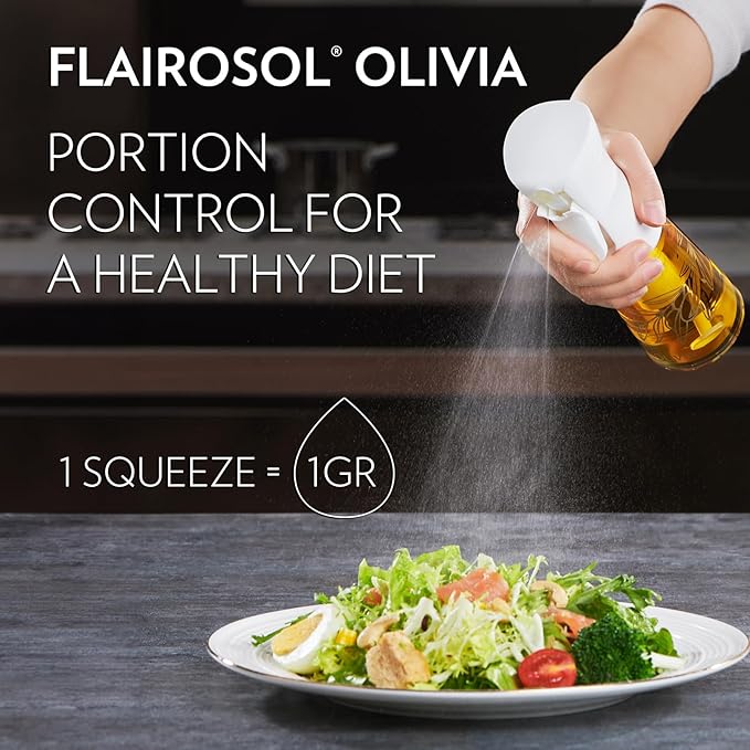 OLIVIA 130ml and 200ml Glass Oil Sprayer for Cooking, Continuous Spray with Portion Control