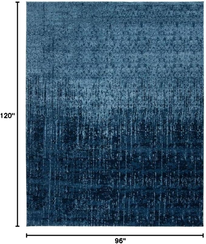 SAFAVIEH Area Rug 8x10 - Retro Collection - Large - Light Blue & Blue, Modern Abstract Design, Non-Shedding & Easy Cleaning, Ideal for Living Room, Bedroom, Office, Dining Space (RET2770-6065)