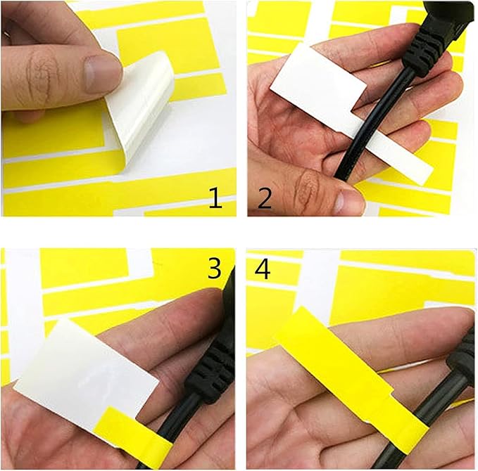Hybsk 300 PCS Cable Labels Waterproof Wire Tags Write on Stickers Tear Resistant Flexible Works Cord Identification Labels A4 Sheet for Laser Printer 10 Sheet (10 Colors)