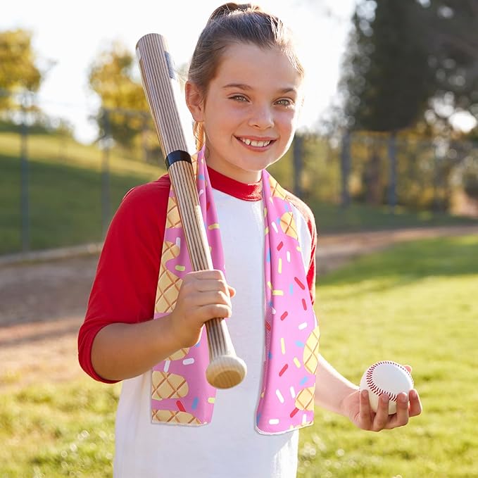 20 Set Baseball Cream Drip Cooling Towels with Bags 40 x12 Ice Cooling Towels Microfiber Sweat Sport Rags Absorbent Chilly Wash Cloth for Hot Weather Workout Yoga Gym Coach Sport Party Favors