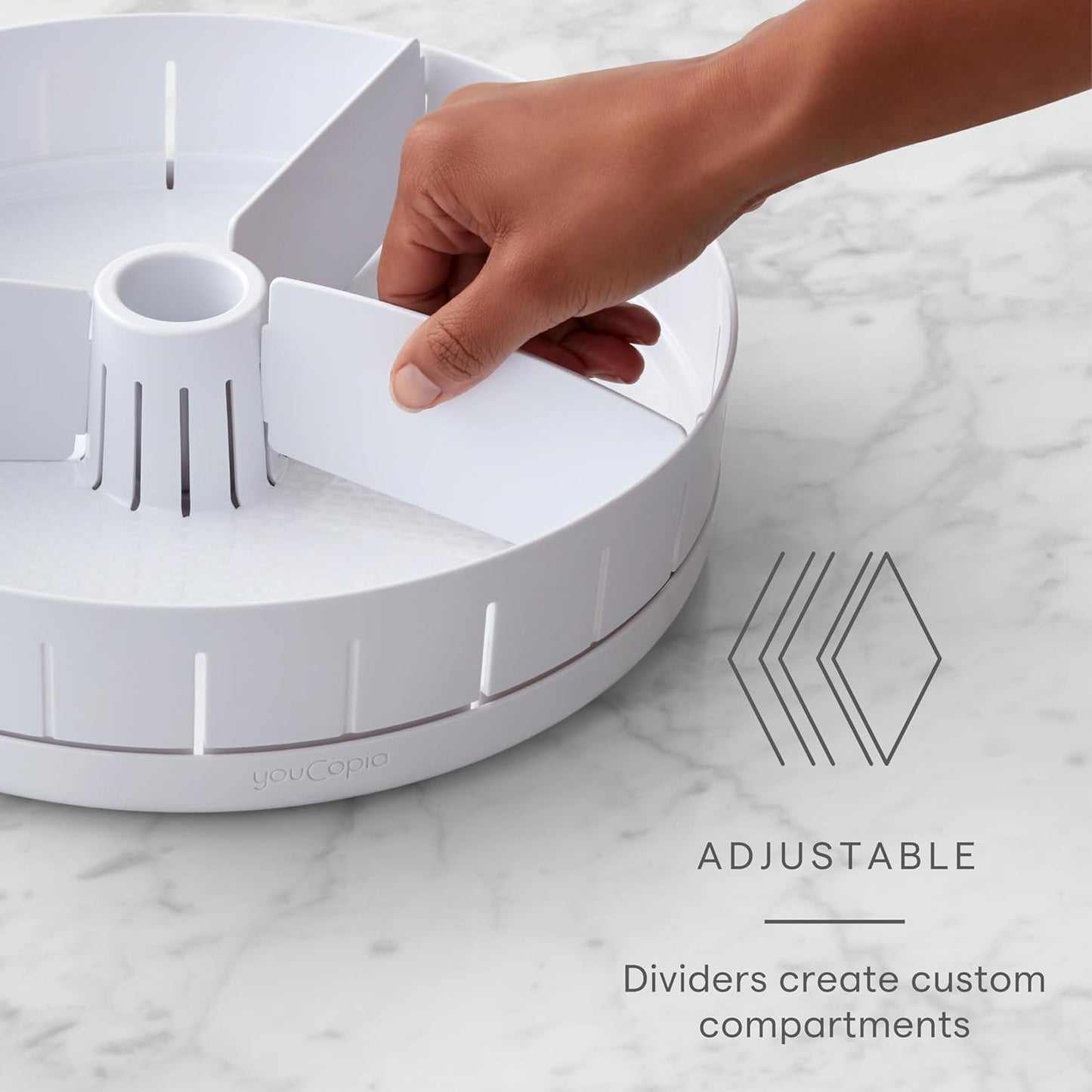 Under Sink Lazy Susan Organizer with Adjustable Dividers — Drill-Free 12" Turntable for Kitchen & Bathroom | Nestify