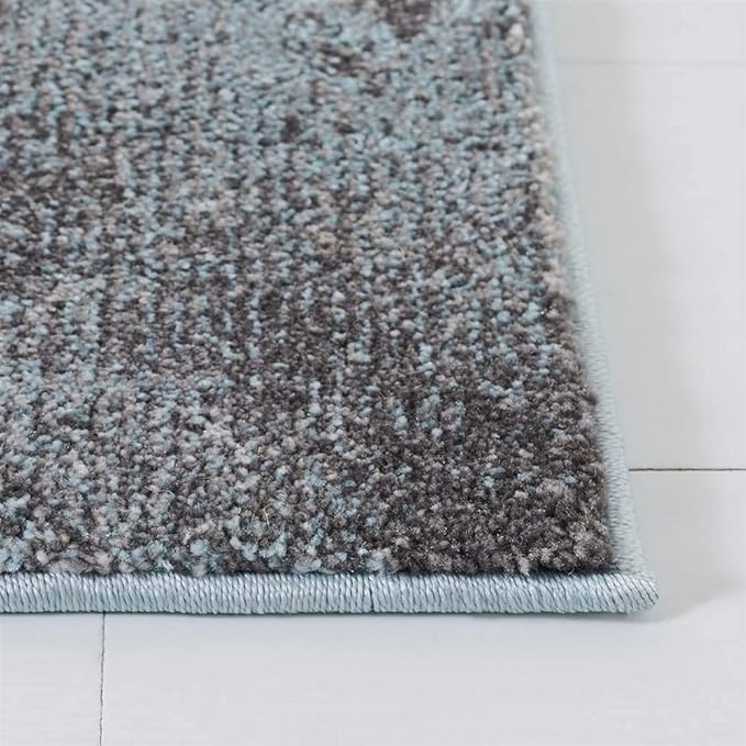 SAFAVIEH Glacier Collection Accent Rug - 2'7" x 5', Blue & Pink, Modern Abstract Design, Non-Shedding & Easy Care, Ideal for High Traffic Areas in Entryway, Living Room, Bedroom (GLA125L)