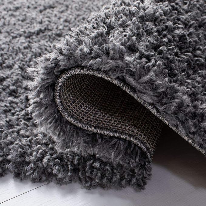 SAFAVIEH August Shag Collection Runner Rug - 2' x 11', Charcoal, Solid Design, Non-Shedding & Easy Care, 1.5-inch Thick Ideal for High Traffic Areas in Living Room, Bedroom (AUG200H)