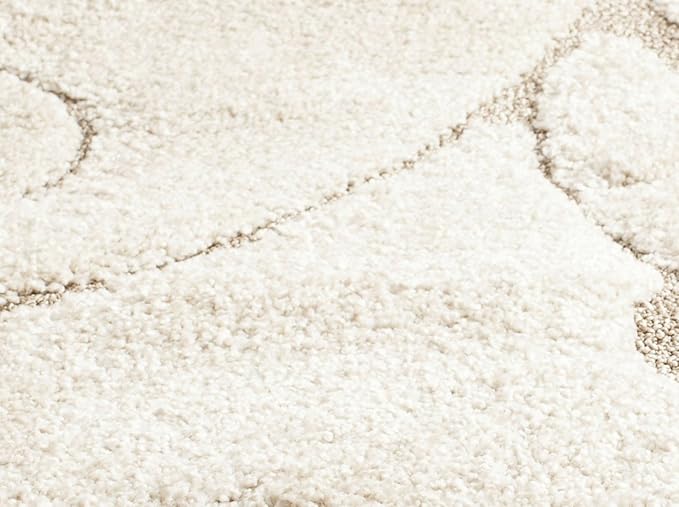 SAFAVIEH Florida Shag Collection Accent Rug - 2'3" x 4', Cream & Beige, Scroll Design, Non-Shedding & Easy Care, High-Low Plush Pile, Ideal for Bedroom, Foyer, Hallway (SG455-1113)