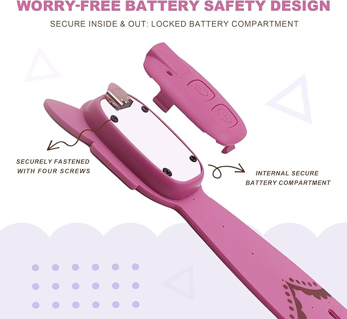 Rechargeable Kids Book Light, Cute Bookmark Reading Light for Kids, Dimmable Portable LED Book Light for Reading in Bed, Eye-Caring Bedtime Reading Lamp for Children & Travel, Pink