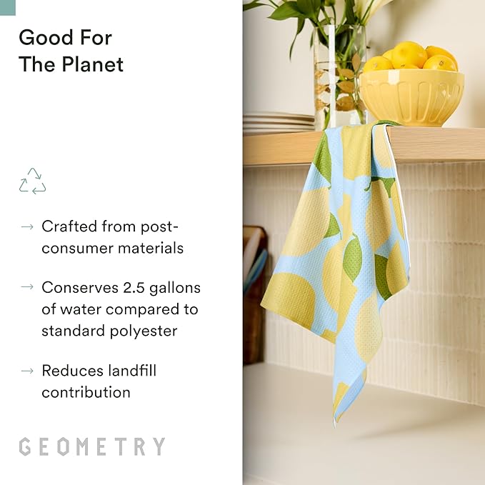 Tea Towels – Spring & Summer Collection – Quick-Dry, Ultra-Absorbent, Reusable Microfiber Kitchen Towels for Drying & Cleaning - Main Squeeze - 2 Pack