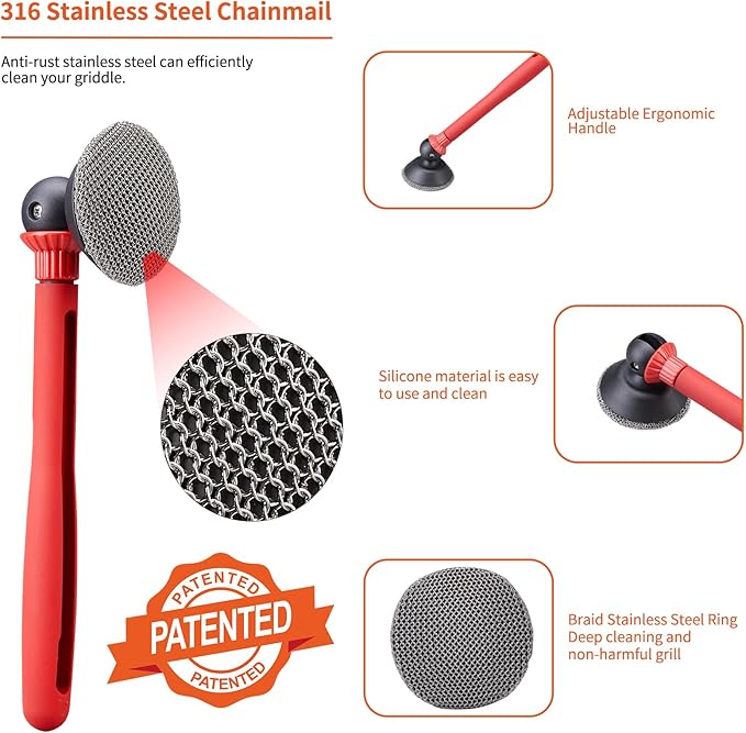 Grill Brush for Blackstone Flat Top Griddle,Safe Bristle-Free Cleaning Brush Tools, Barbecue Grill Cleaner, Grill Brush for Outdoor Grill, Grilling Accessories Gift for Men