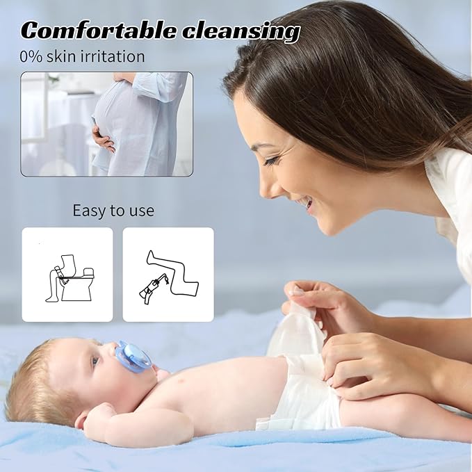 Portable Bidet for Travel,Rechargeable Travel Bidet Handheld Sprayer, Waterproof High Pressure Bidet for Personal Hygiene Cleaning, Soothing Postpartum Care,White
