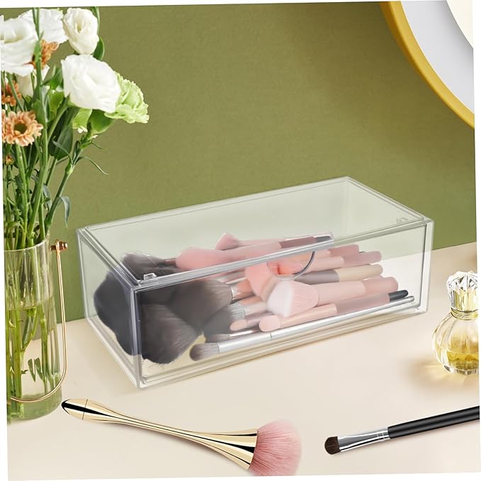 3pcs Makeup Organizer Lid Stackable Lipstick Holder Cosmetic Storage Box for Vanity and Desk for Skincare and Makeup Accessories