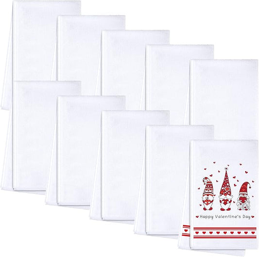 Sublimation Dishtowel Absorbent Multi Purpose Kitchen Dish Towels Blank DIY Dishcloth Bathroom Towel for Fall Christmas Kitchen Home Decor,16 x 24 Inch(10 Pieces)