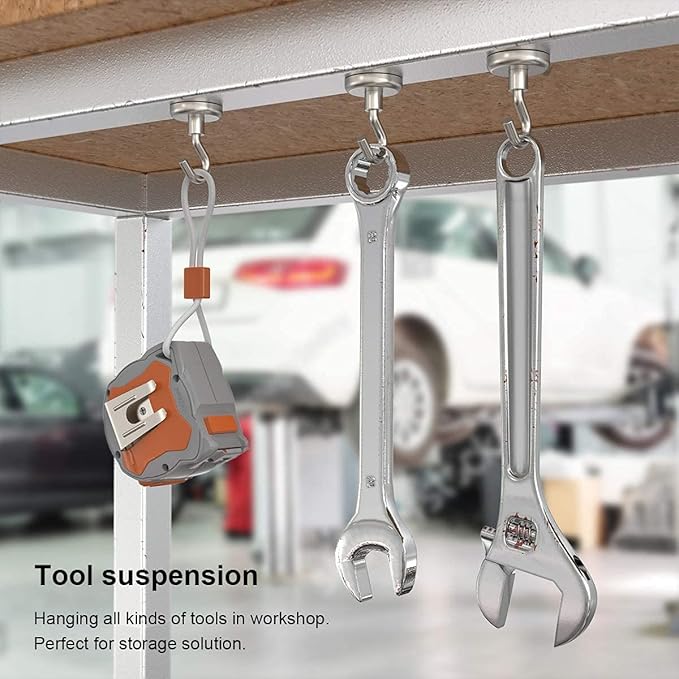 Magnetic Hooks Heavy Duty, 110 lbs Strong Hooks for Hanging, Magnets with Hook for Cruise Cabins, Grill, Fridge, Pack of 12