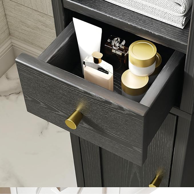 Slim Bathroom Storage Cabinet, Corner Bathroom Cabinet, Narrow Toilet Paper Storage, Small Bathroom Storage, Bathroom Floor Cabinet for Small Spaces, Towel Cabinet for Bathroom, Black