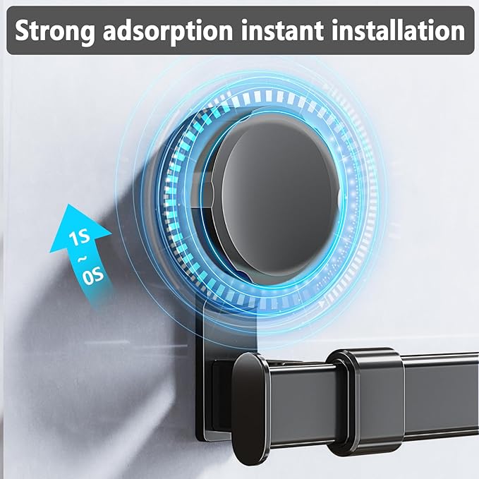 MIKEE Towel Rack for Bathroom,25.2inch - 43.3inch Suction Cup Towel Bar, Adjustable Towel Racks for Bathroom Wall Mounted with 180° Rotation, Heavy Duty Towel Holder, Bathroom Accessories