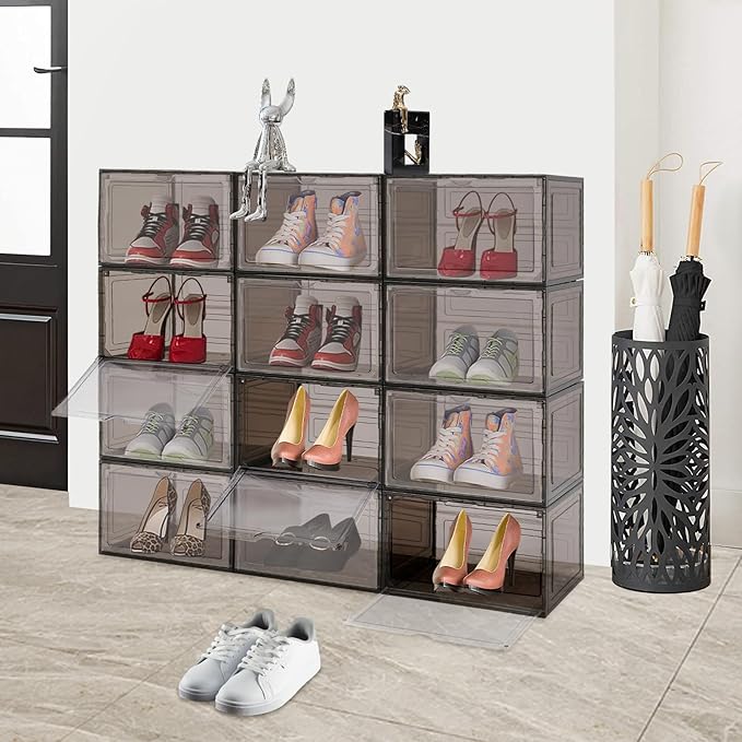 Shoe Showcase,Acrylic Shoe Display Case,Shoe Box,Shoe Boxes Stackable,Sneaker Display Case,Shoe Collection Display,Large Shoe Storage Boxes Organizers for Closet,Drawer Organize Unit,for Clothes