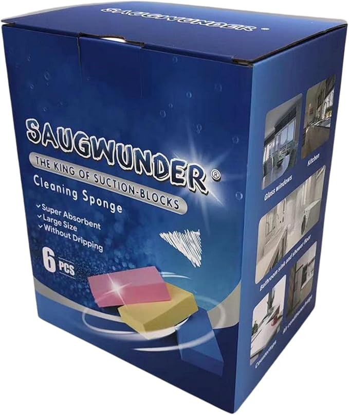 Super Absorbent Water Sponge Durable Stuff PVA Sponge Use in Car Boat Kayak Bathroom After Shower Pick Up Water Like Vacuum All Purpose Kit Cleaning Supples (Multi-Color, 6X)