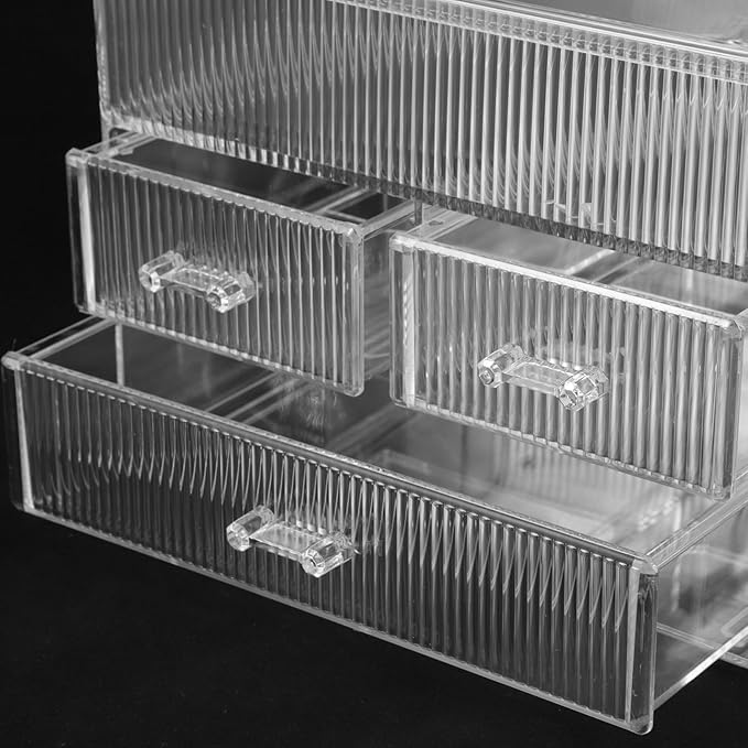 MERRYHAPY Large Capacity Makeup Organizer Box Acrylic Drawer Storage Desktop Makeup Organizer